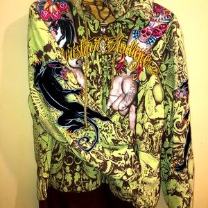 Rare and discontinued Christian audigier reversible hoody